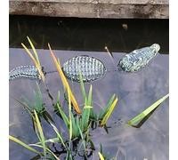 Alligator Float pour Piscine, 33, 5 Pouces Nouveauté Simulate Alligator Pool Float PE Animaux Statues, Douc de Crocodile d'eau réaliste pour Pond Garden Lawn, décor de Noël