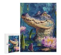 Alligator in Lotus Pond Puzzle 500 Pièces Educa Jouet en Bois Cadeau Unique Décoration Intérieure Jeu Éducatif Challenge Toy Adultes Et Enfants À Partir De 14 Ans 500 PCS