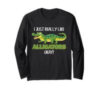 Alligator Lover Funny Reptile Swamp Wildlife Humour Dire Manche Longue