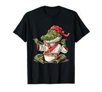 Alligator Mangeant Ramen Ninja Crocodile Ramen Bol Animal Art T-Shirt