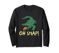 Alligator Oh Snap Funny Reptile Swamp Wildlife Humour Dire Manche Longue