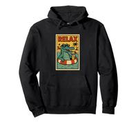 Alligator Relaxant Animal Vintage Relax Crocodile Retro Sweat à Capuche