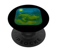 Alligator Reptile Swamp Louisiane - Animal Zoo Zoologist PopSockets PopGrip Adhésif