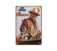 Allijune Affiche de film occidental John Wayne Cult (1972) - Style vintage - Décoration murale - Cadeau pour maman, papa, amis - 20,3 x 30,5 cm