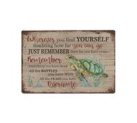 Allijune Panneau en étain « Whenever You Find Yourself Doubting How Far You Can Go » - Décoration murale de style rétro, décoration de ferme, maison, bar, restaurant, garage, panneau en étain 20,3 x