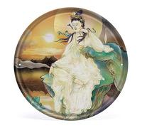 Allijune Peinture diamant 5D « Avalokitesvara » « Full Drill Cross Stitch DIY Home Decoration » - Style vintage - Plaque murale ronde en étain - Cadeau pour maman, papa, amis - 30,5 x 30,5 cm