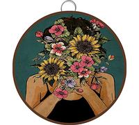 Allijune Poster « Be Kind to Your Mind », impression féministe, affiche d'inspiration gentillesse, affiche de jardinage, panneaux pour la maison, panneau en métal, panneau rond en métal, 15,2 x 15,2