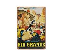 Allijune Rio Grande (1950) John Wayne Maureen O'Hara Cult Affiche de film occidental, style vintage, décoration murale cadeau pour maman, papa, amis 14 x 20,3 cm