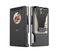 ALLILUYAA E-Ink - Portefeuille Intelligent pour Homme, Porte-Cartes de crédit avec Texte personnalisé/Image à Faire soi-même, Pince à Billets avec Fonction RFID, Portefeuille RFID pour Cadeaux pour