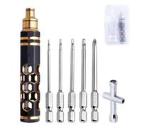 AllinRC Ensemble de clés Allen à tête hexagonale et tournevis cruciforme 5 en 1 pour voiture télécommandée Traxxas Arrma Axial Losi Redcat Racing Hélicoptère Drone Bateau