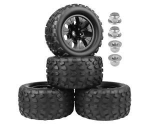 AllinRC Lot de 4 roues et pneus hexagonaux de 7,1 cm à l'échelle 1/10 pour Traxxas Rustler Stampede 4x4 VXL 2WD Redcat Volcano Epx Pro