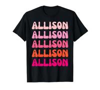 Allison First Name Minimalist Design T-Shirt Graphique avec Valeur, Homme, Noir, M