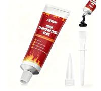 Allisway Colle Haute Temperature, Colle Refractaire, Silicone Haute Temperature, Forte AdhéRence, RéSistance aux Hautes TempéRatures, Convient aux Fours, CheminéEs et Plaques à Induction, 100 ml, Noir