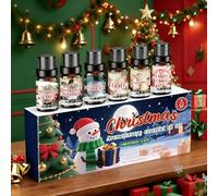 Allisway Huile Essentielle Noel, Coffret Huiles Essentielles, Huile Essentielle, La Formule est Douce et Offre un Parfum Longue DuréE, Elle Convient aux Diffuseurs, Lampes D'AromathéRapie, 10 ml X 6