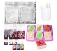 AllisWay Kit de fabrication de savon, contient une base de savon, une essence de couleur, une huile parfumée, des moisissures, etc. Peut être offert comme cadeau