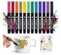 AllisWay Kit Peinture Sur Tasse, Peinture Céramique, Kit de Peinture Sur Poterie, Comprend Une Tasse en Céramique et 12 Pinceaux, Parfait Comme Cadeau Personnalisé pour Les Enfants et Les Adultes