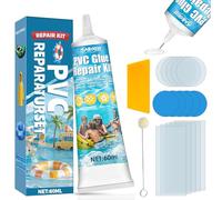 AllisWay Kit Reparation Liner Piscine, Kit Reparation Spa Gonflable, Rustine Matelas Gonflable, avec 10 Autocollants de Réparation Transparents, Convient aux Kayaks Gonflables, Tentes, Piscine, 60 ML