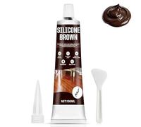 AllisWay Silicone Marron, Mastic Bois, Joint Silicone Haute Temperature, Mastic Colle Mperméable et Résistant aux Uv pour Utilisation Intérieure et Extérieure Escaliers, Fenêtres, Terrasses, 100ml