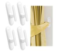 ALLisWE 4 Pièces Embrasses de Rideaux Crochets Adhésives sans Perçage Crochets en Plastique à Fixer au Mur Embrasses de Rideaux de fenêtre pour Cordon Aveugle La Maison, Le Bureau, Les Stores