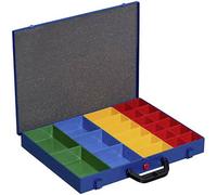 Allit Mallette métal 454128 Coffret de rangement 440 x 370 x 51 mm 23 compartiments Bleu