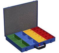 Allit Mallette métal 454128 Coffret de rangement 440 x 370 x 51 mm 23 compartiments Bleu
