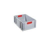 Allit Bac gerbable EuroBox 622 – 600×400×220 mm poignée fermée gris/rouge 44,3 L