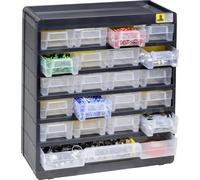 Allit 458090 Boîte de Rangement VarioPlus Basic 32 (l x H x P) 300 x 335 x 135 mm Noir, Jaune, Polystyrène, B