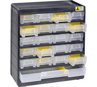 Allit Boîte de rangement VarioPlus Basic 32 – Polystyrène 300 x 335 x 135 mm Noir/Jaune