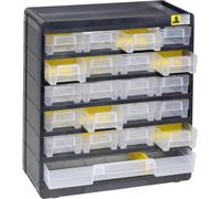 Allit 458090 Boîte de Rangement VarioPlus Basic 32 (l x H x P) 300 x 335 x 135 mm Noir, Jaune, Polystyrène, B