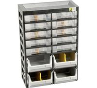 Allit 458140 Casier de rangement VarioPlus Basic D 21 (l x H x P) 305 x 435 x 170 mm noir, gris, jaune 1 pc(s)