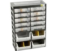 Allit 458140 Casier de rangement VarioPlus Basic D 21 (l x H x P) 305 x 435 x 170 mm noir, gris, jau