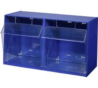 Allit 464400 Casier à tiroirs basculants VarioPlus ProFlip 2 (l x H x P) 600 x 350 x 310 mm bleu, transparent 1 pc(s)
