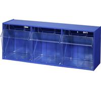 Allit 464410 Casier à tiroirs basculants VarioPlus ProFlip 3 empilable (l x H x P) 600 x 240 x 200 mm bleu, transparent 1 pc(s)