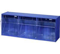 Allit 464410 Casier à tiroirs basculants VarioPlus ProFlip 3 (l x H x P) 600 x 240 x 200 mm bleu, transparent 1 pc(s)