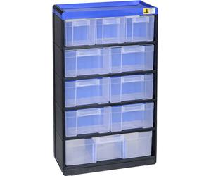 Allit 464640 Réservoir pour petites pièces VarioPlus Pro 53/21 (l x H x P) 300 x 525 x 135 mm noir, bleu 1 pc(s)