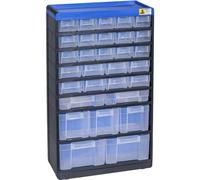 Allit 464650 VarioPlus Pro 53/60 Boîte de Rangement pour Petites pièces (l x H x P) 300 x 525 x 135 mm Noir, Bleu, Polypropylène