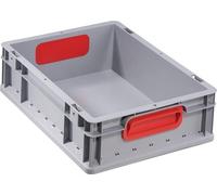 ALLIT Conteneur de transport gerbables L400xl300xH120 mm gris PP poignée ferm...