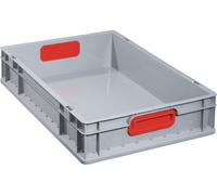 ALLIT Conteneur de transport gerbables L600xl400xH120 mm gris PP poignée ferm...