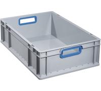 Allit Conteneur de transport gerbable L600xl400xH170mm gris PP poignée ouverte bleu pa Quantité:1