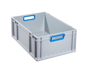 Allit Conteneur de transport gerbable L600xl400xH220mm gris PP poignée ouverte bleu pa Quantité:1