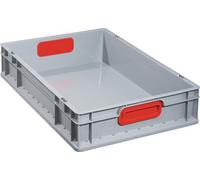 ALLIT Conteneur de transport gerbables L600xl400xH120 mm gris PP poignée ferm...
