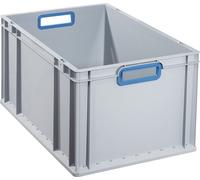 Allit 456775 632 Bac euro Poignées ouvert, 600 x 400 x 320 mm, Gris/Bleu