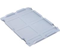 Allit Couvercle à charnière PP L600xl400mm gris pour caisses de transport gerbables AL Quantité:1
