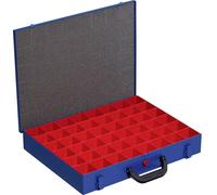 Allit Mallette de rangement EuroPlus tôle d'acier, 48 compartiments, étanche, Bleu 44/48 x 63 cm