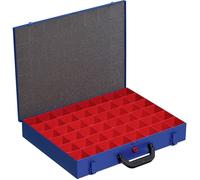 Allit Mallette de rangement EuroPlus tôle d'acier, 48 compartiments, étanche, Bleu 44/48 x 63 cm