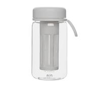 Alliteqwe Machine à café Cold Brew - Tasse de voyage avec poignée en silicone souple - Infuseur à thé et café glacé portable avec tasse de voyage - Blanc