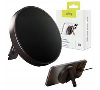 Allity Chargeur Sans Fil Induction MagSafe 15W - Mini Support Téléphone Pliable Travel-ready, Station de Recharge Rapide Qi Universelle iPhone, Aluminium Graphite, USB-C