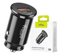 Allity Chargeur voiture 30W USB-C + USB-A - Adaptateur rapide PD & Quick Charge - Charge rapide pour smartphone, iPhone, Samsung, Tablette - Compact et élégant, Noir