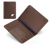 ALLIVE Porte-passeport pour voyage, en cuir véritable avec fente AirTag, fermeture magnétique, blocage RFID, portefeuille de voyage pour homme et femme, cadeau essentiel de voyage (marron café)