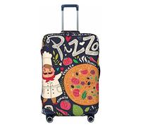 Alliya Chef Pizza Housse de protection élastique pour valise de 45,7 à 81,3 cm, Noir , S